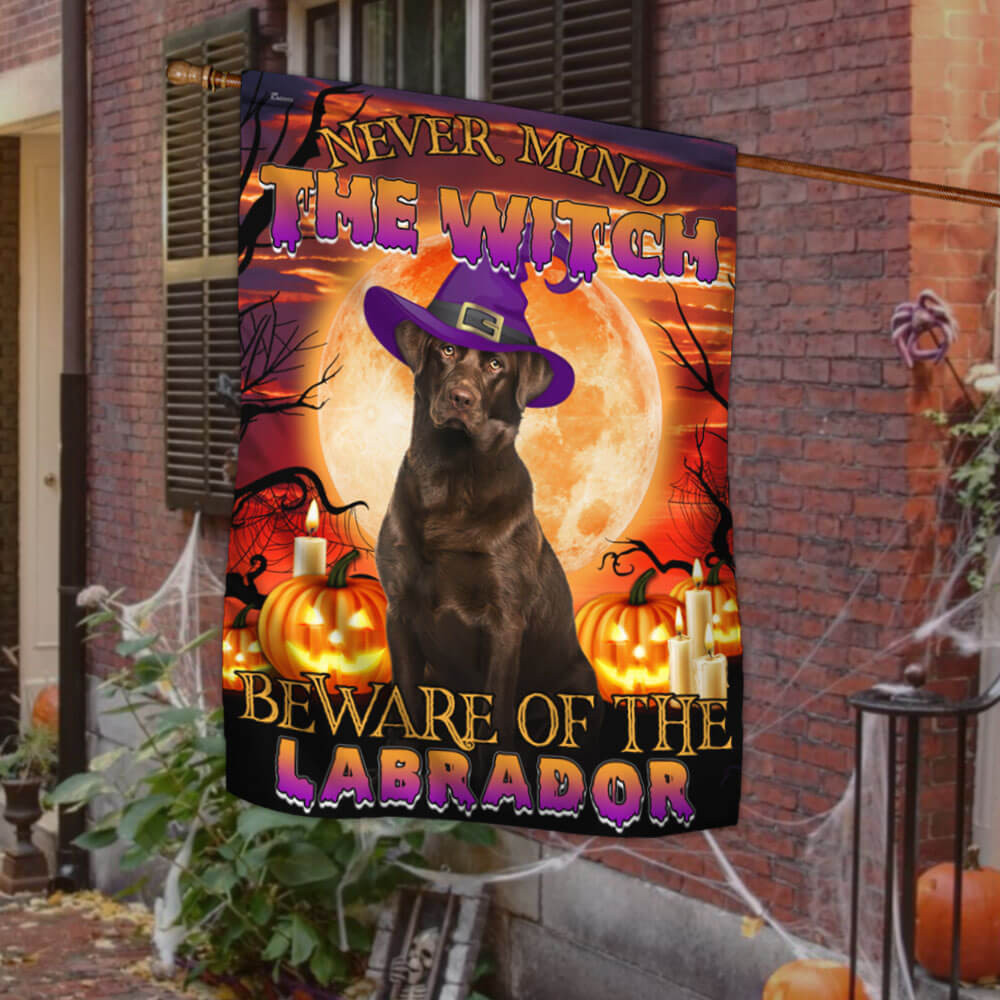 Halloween Flag Beware Of The Chocolate Labrador Halloween Outdoor Decor Fall Yard House Decoration