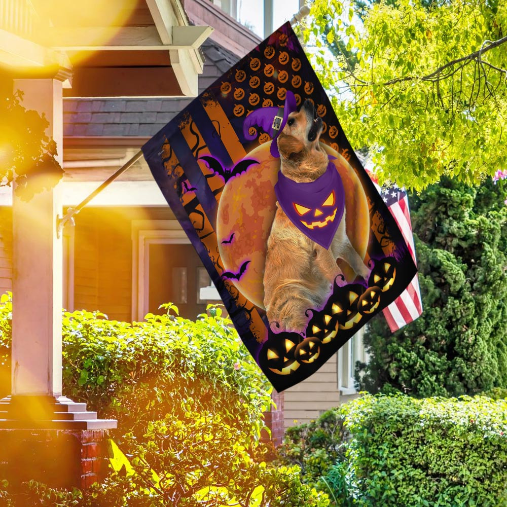 Halloween Flag Beware Of The Golden Retriever Halloween Outdoor Decor Fall Yard House Decoration