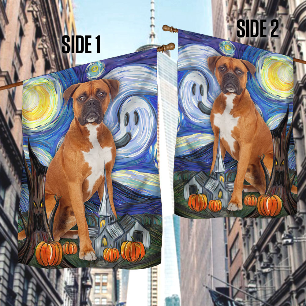 Halloween Flag Boxer Scary Starry Night Halloween Outdoor Decor Fall Yard House Decoration