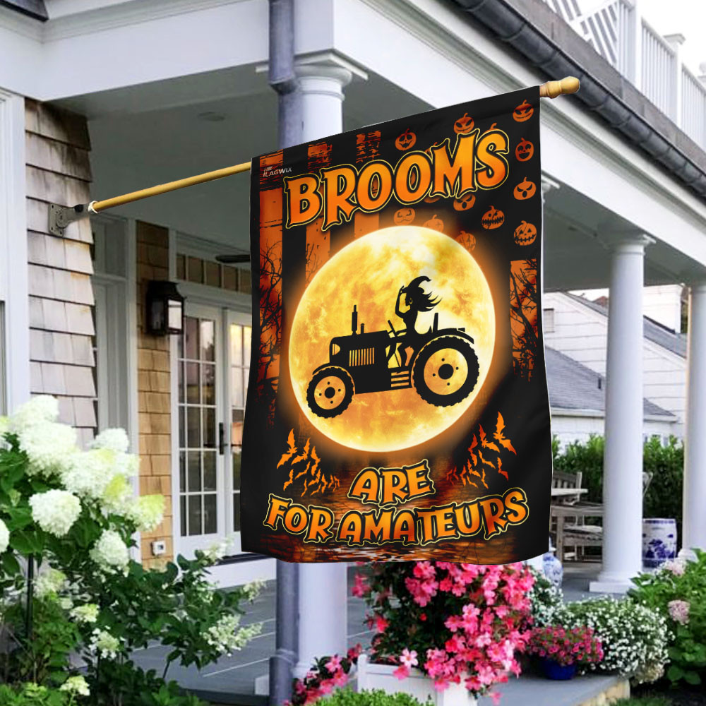Halloween Flag Brooms Are For Amateurs Tractor Flag Halloween Decor