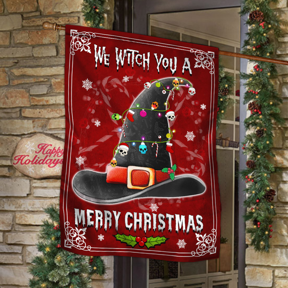 Halloween Flag Christmas Flag We Witch You A Merry Christmas Halloween Decor