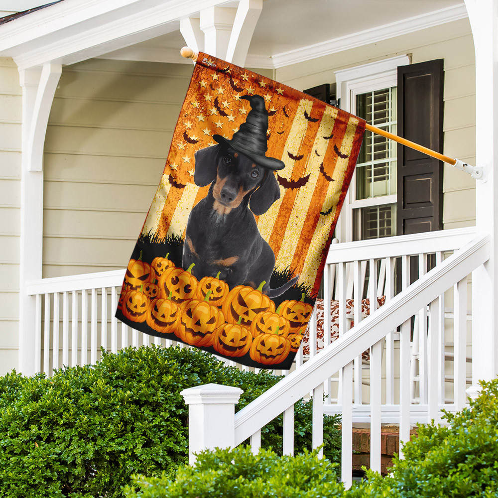 Halloween Flag Dachshund Pumpkin Halloween Flag Halloween Outdoor Decor Fall Yard House Decoration