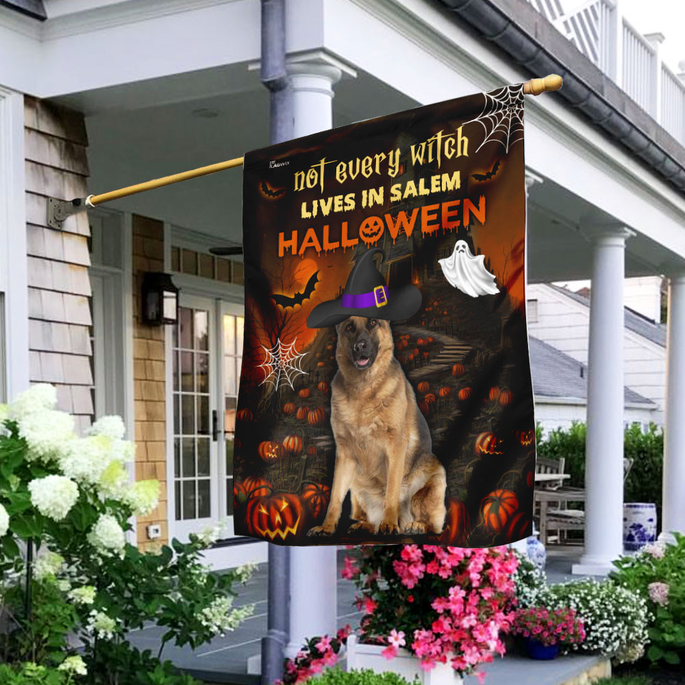 Halloween Flag German Shepherd Not Every Witch Lives In Salem Flag Halloween Decor
