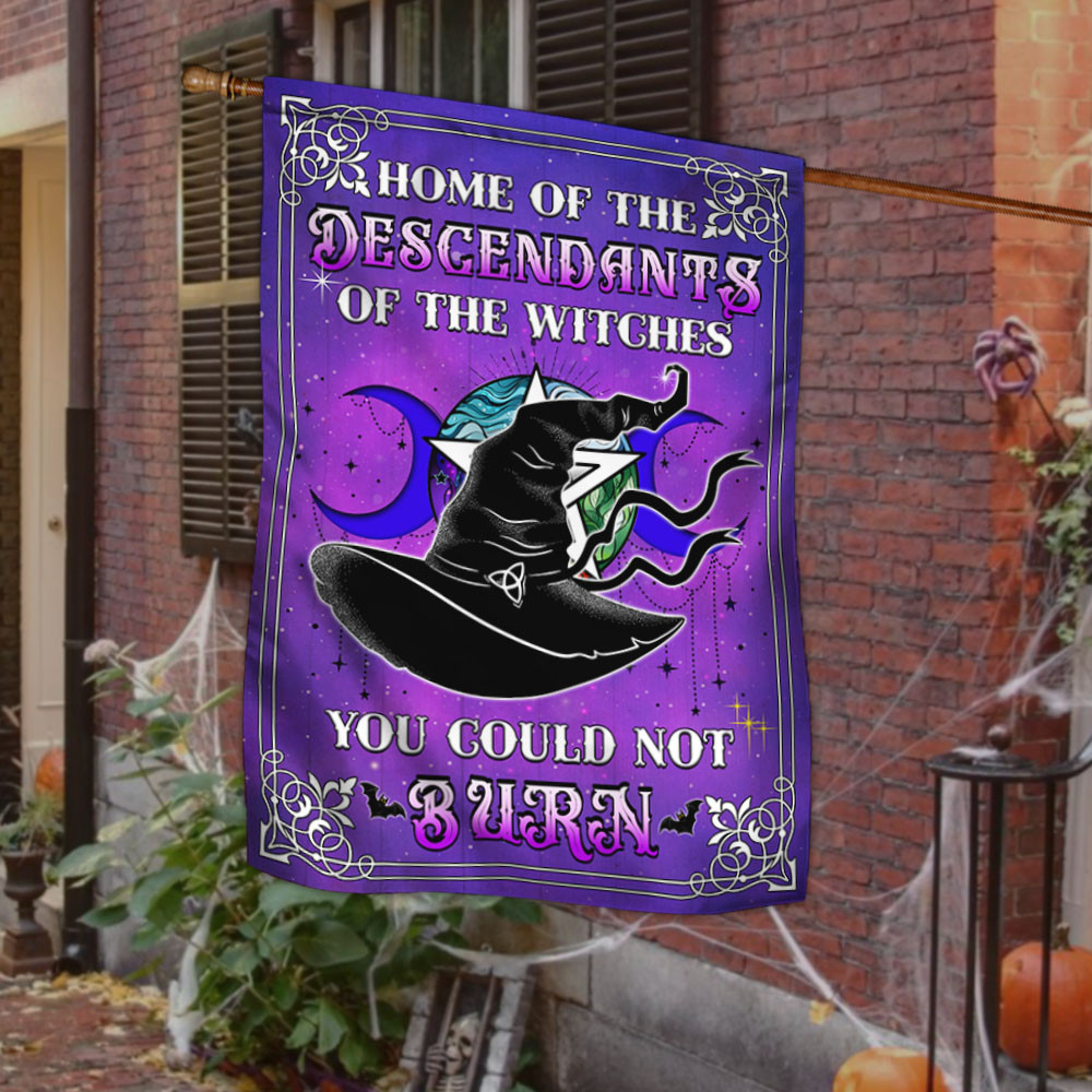 Halloween Flag Home Of The Descendants Of The Witches Halloween Outdoor Decor Fall Yard House Decoration