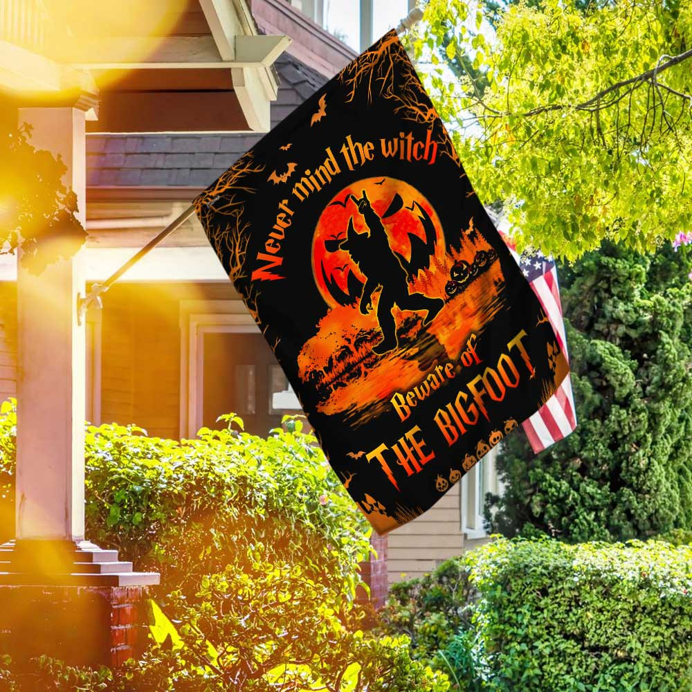 Halloween Flag Never Mind The Witch Beware Of The Bigfoot Halloween Outdoor Decor Fall Yard House Decoration