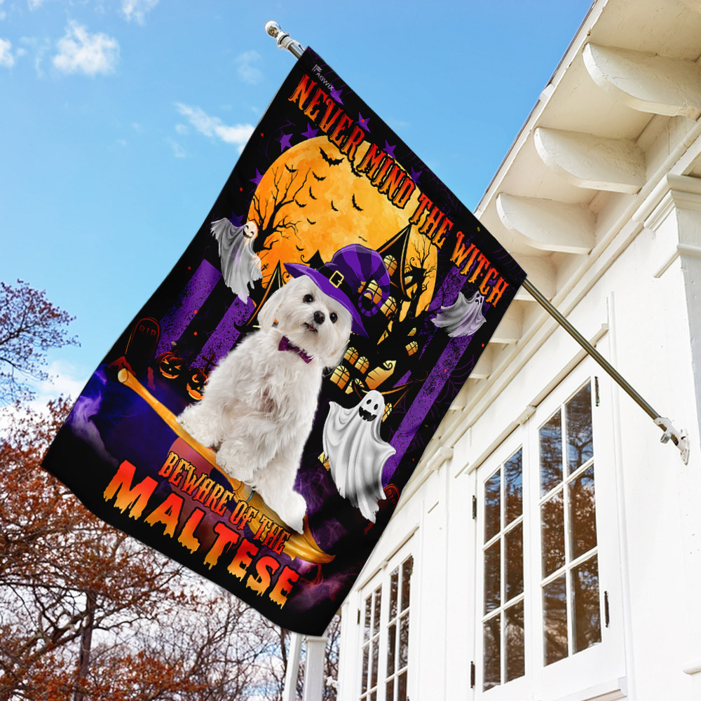 Halloween Flag Never Mind The Witch Beware Of The Maltese Flag Halloween Decor