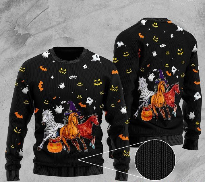Halloween Horse Ugly Christmas Sweater Ugly Sweater For Men Women, Holiday Sweater