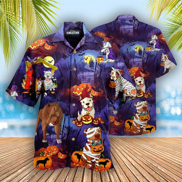 Halloween Pit Bulls Funny Edition - Hawaiian Shirt - Hawaiian Shirt For Men