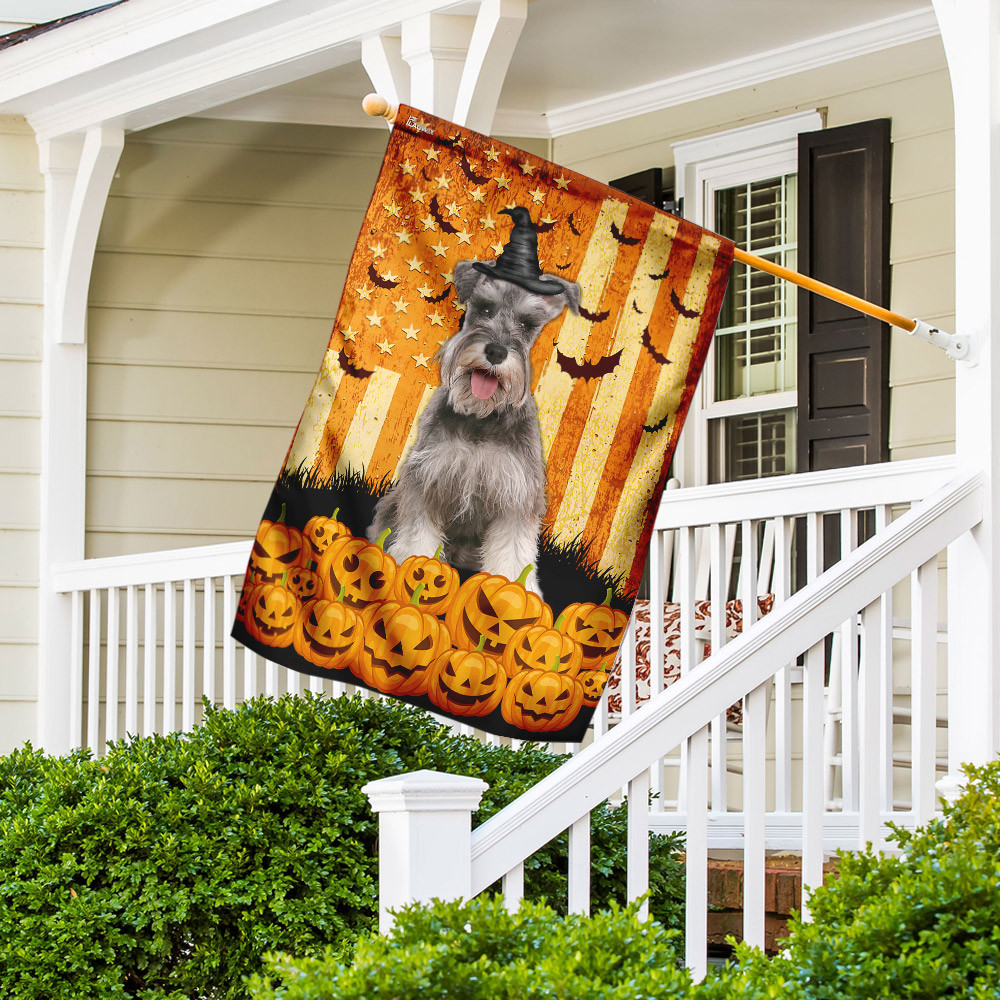 Halloween Schnauzer Flag Pumpkin Halloween With Schnauzer Flag Halloween Outdoor Decor