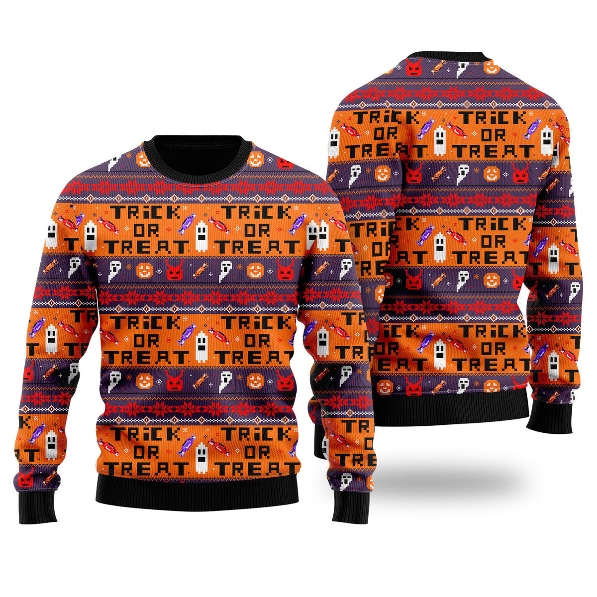 Halloween Trick Or Treat Ugly Christmas Sweater Ugly Sweater For Men Women
