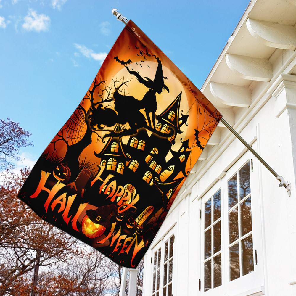 Halloween Witch Flags Happy Halloween Witch Flag Halloween Outdoor Decor Fall Yard House Decoration