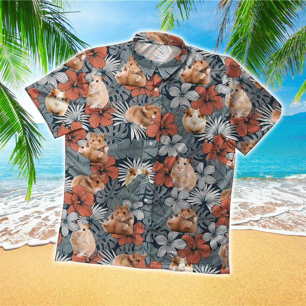 Hamster Button Up Hawaiian Shirt for Men and Women