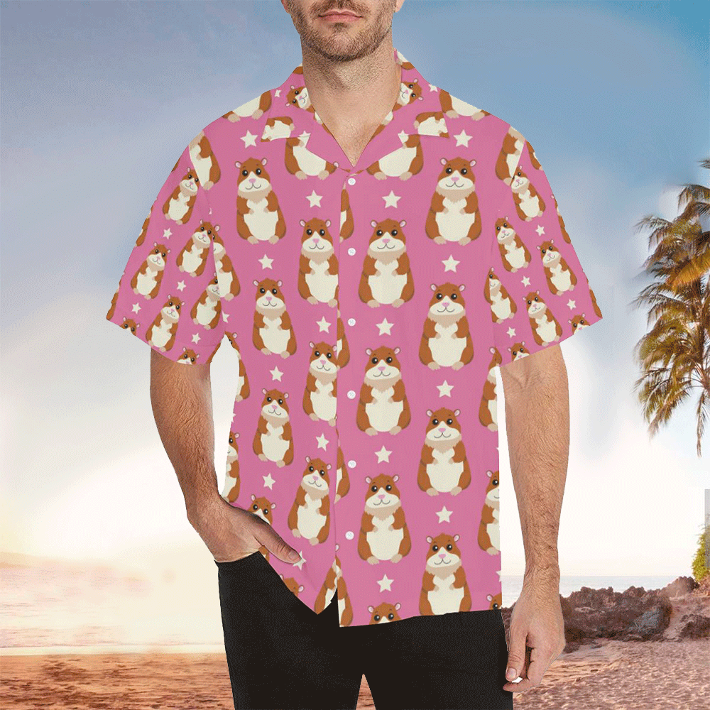 Hamster Cute Pattern Print Design Hawaiian Shirt for Men and Women