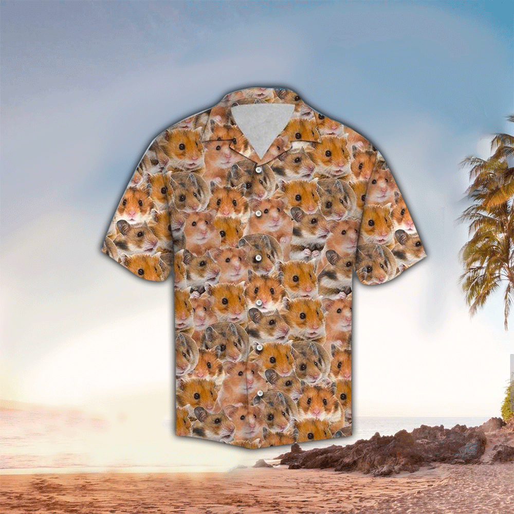 Hamster Hawaiian Shirt Summer Button Up For Men Women Couple Shirt for Men and Women