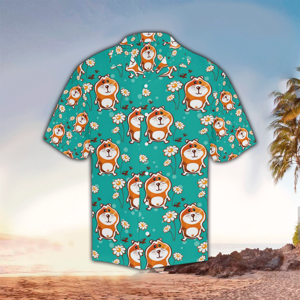 Hamster Pattern Print Design Hawaiian Shirt for Men and Women