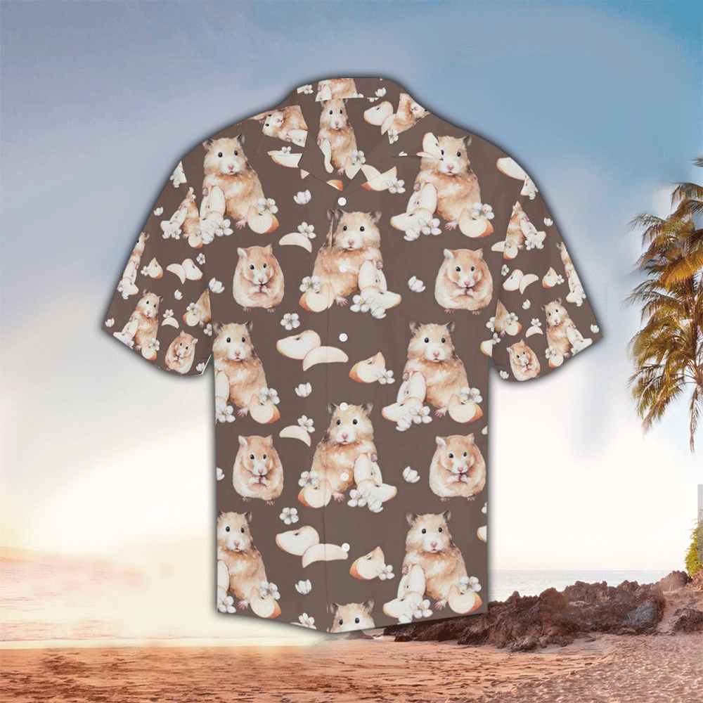 Hamster Pattern Print Design Hawaiian Shirt for Men and Women