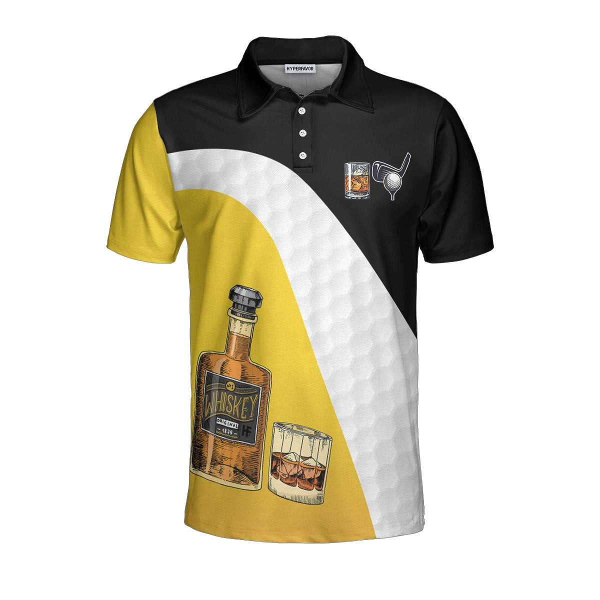 Happiness Is An Old Man With A Whiskey And A Golf Club Polo Shirt Best Golf Shirt For Men