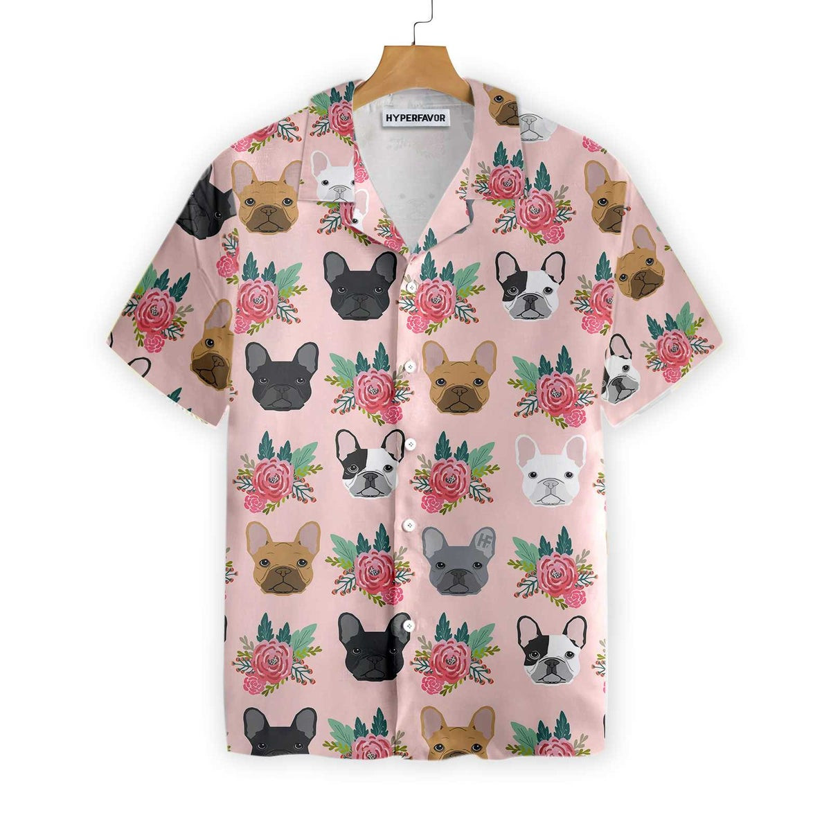 Happiness Is Bulldog Kisses Hawaiian Shirt