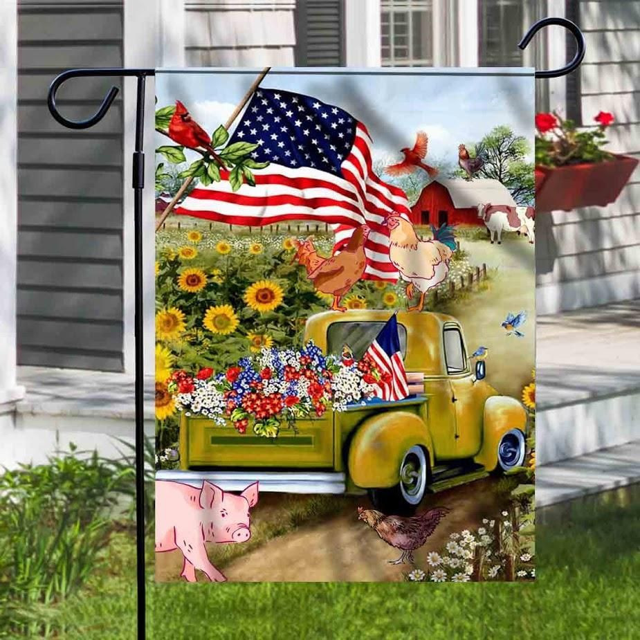 Happy Farm Life Flag ate American Independence Day Us Garden Flag House Flag