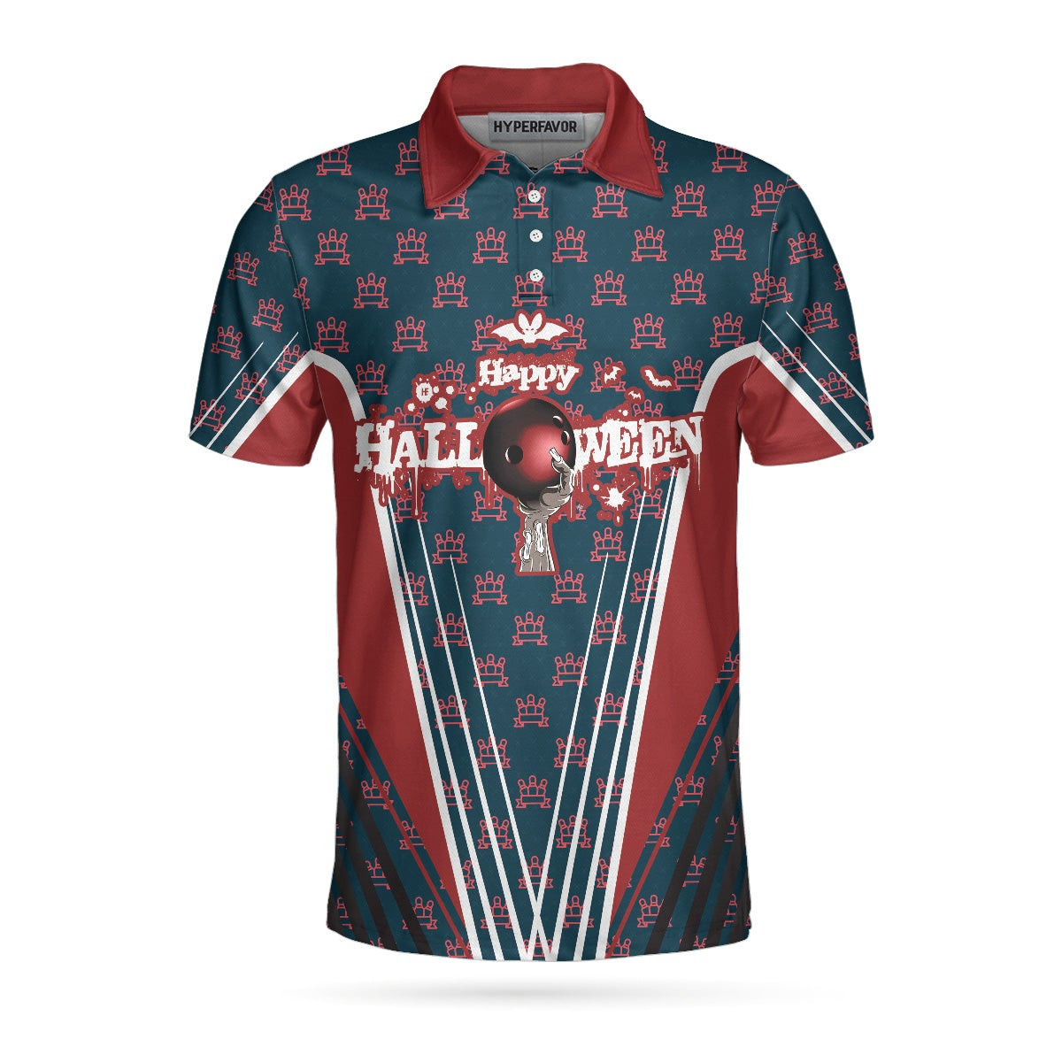 Happy Halloween And Happy Bowling Polo Shirt Short Sleeve Bowling Shirt For Men