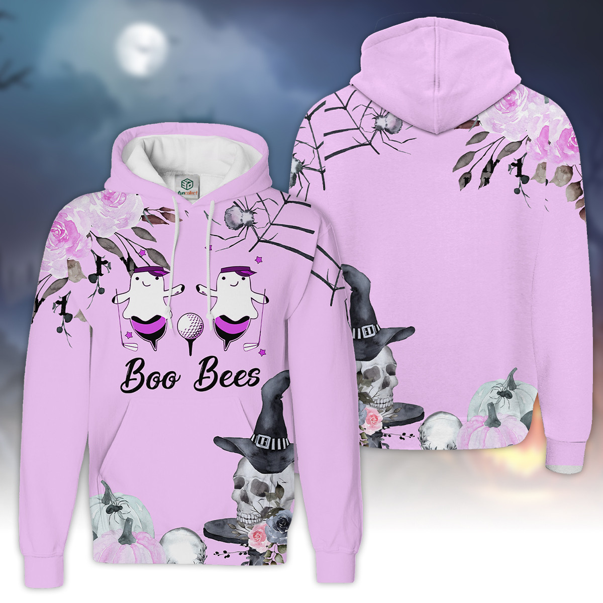 Happy Halloween Boo Purple Golfer Gift Hoodie Zipper Hoodie Shirt For Women