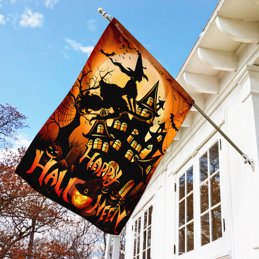 Happy Halloween Witch Flag Halloween Outdoor Decor Fall Yard House Decoration