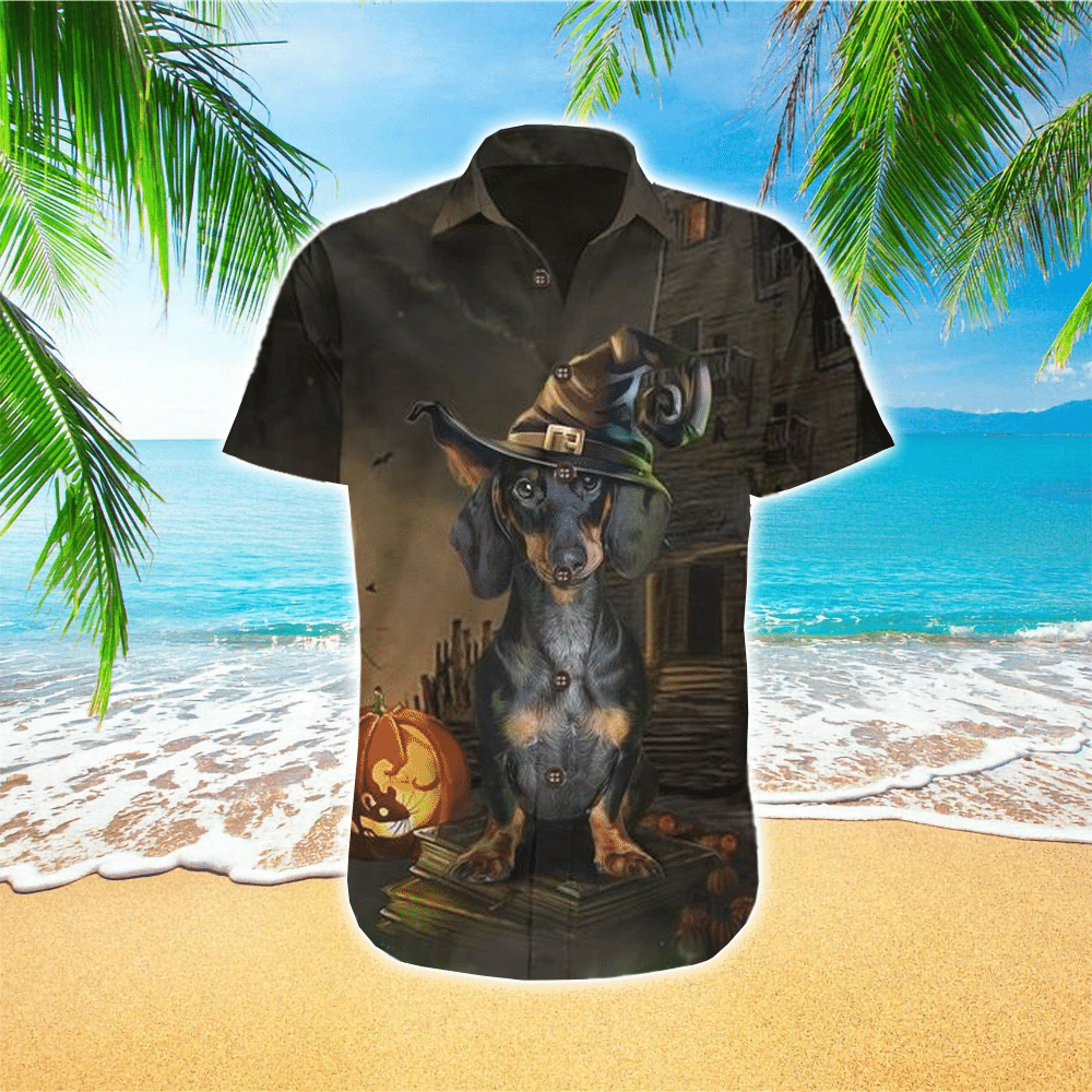 Happy Halloween With Adorable Witching Dachshund Witch The Best Gift For Dog Lovers Hawaiian Shirt for Men and Women