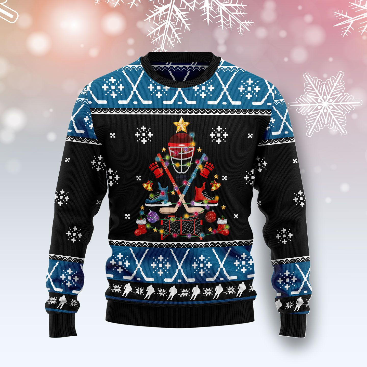 Happy Hockeyday Ugly Christmas Sweater Ugly Sweater For Men Women