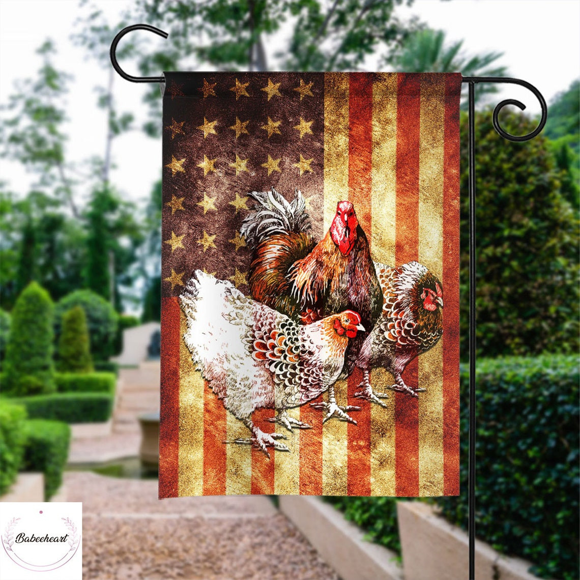 Happy Independence Day Flag 4th Of July Chicken Farmer Flag America Chicken Patriotic Flag USA Chicken Flag Chicken Farmhouse