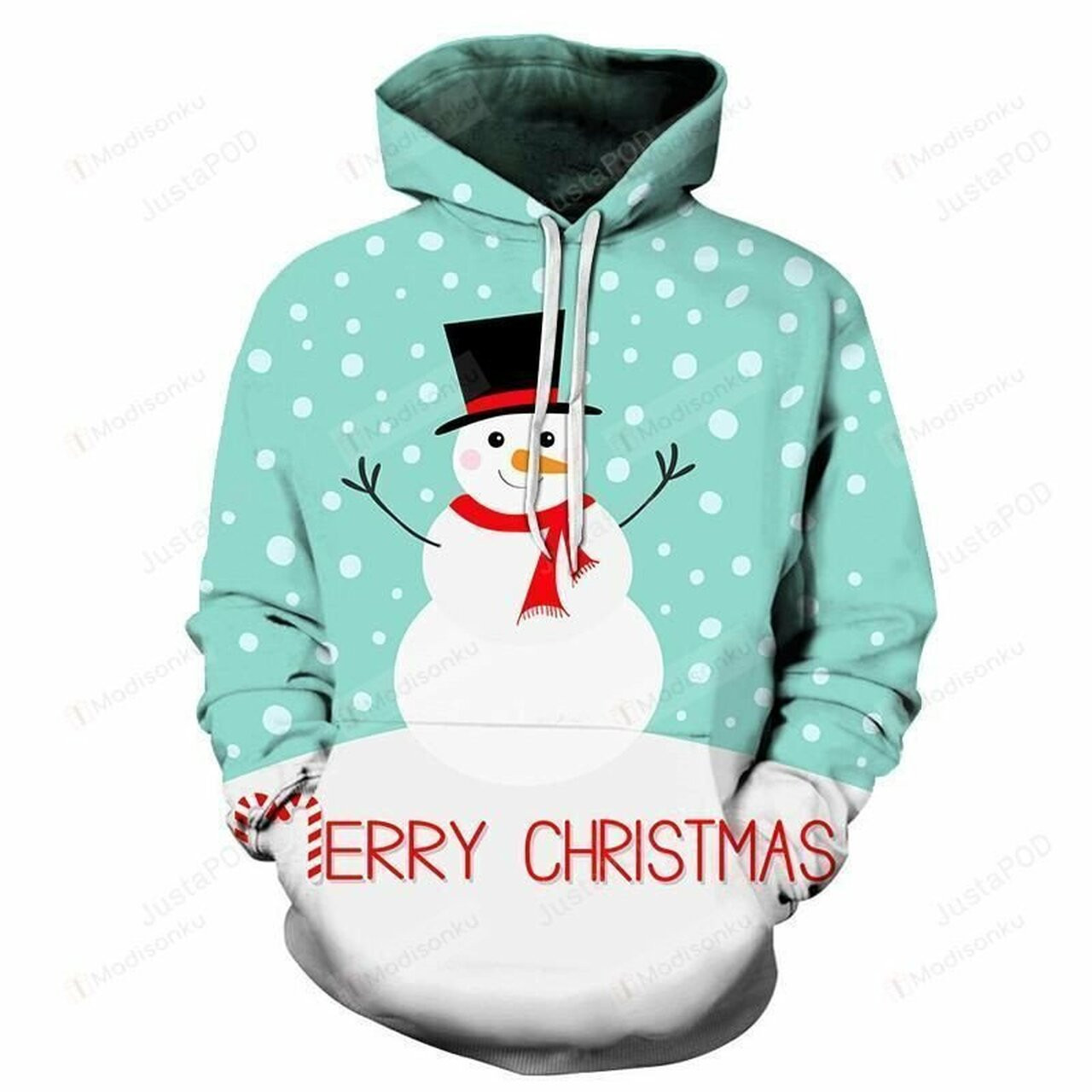 Happy Snowman Christmas 3d All Over Print Hoodie