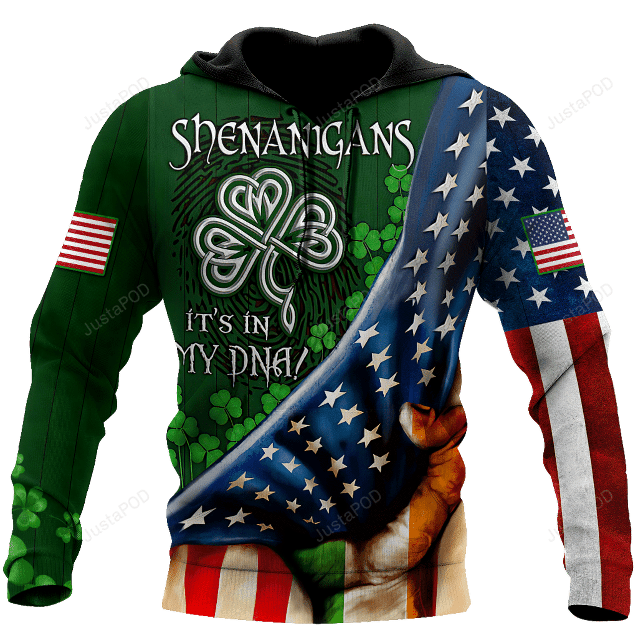 Happy Stpatrick American Flag 3d All Print Hoodie