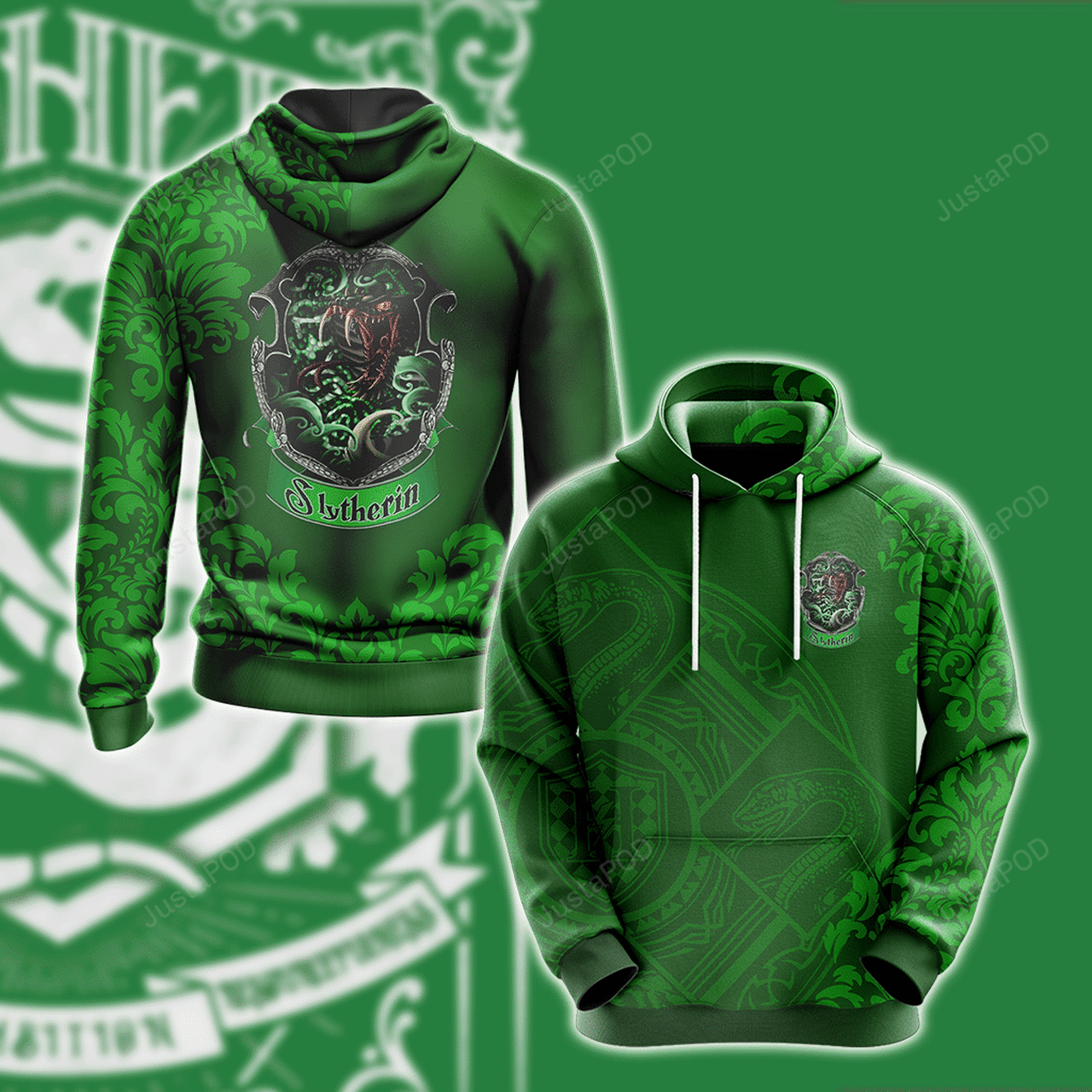Harry Potter Cunning Like A Slytherin 3d All Over Printed Hoodie