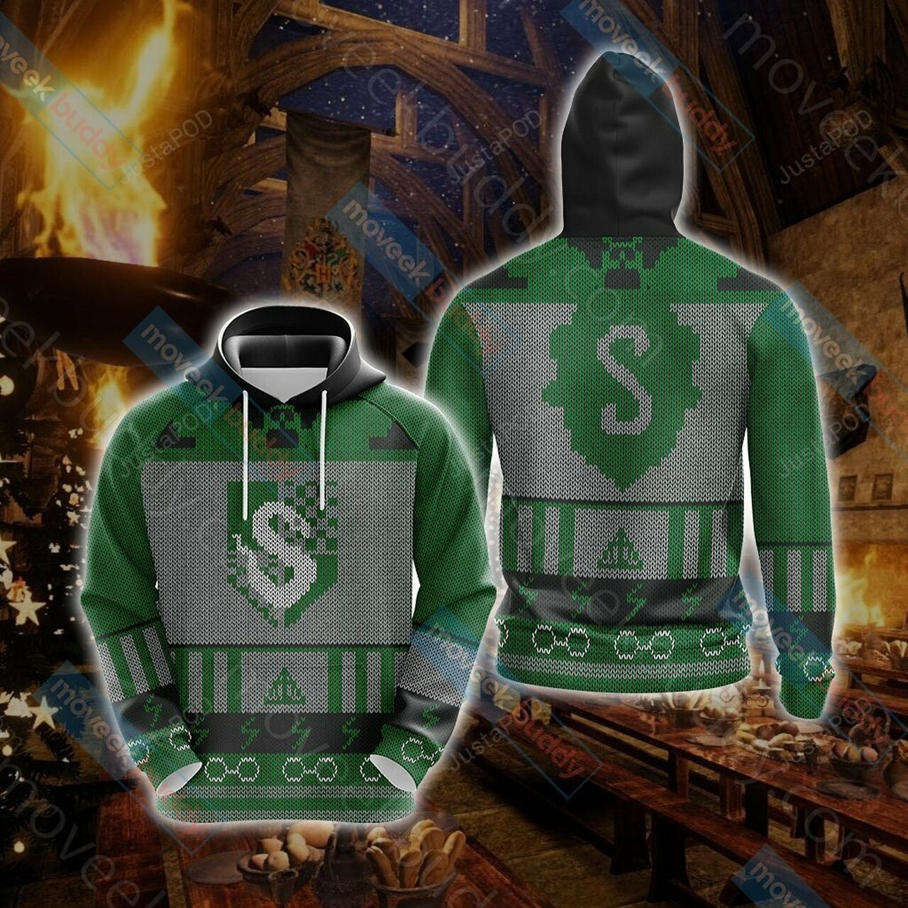 Harry Potter Cunning Like A Slytherin Knitting 3d All Over Printed Hoodie