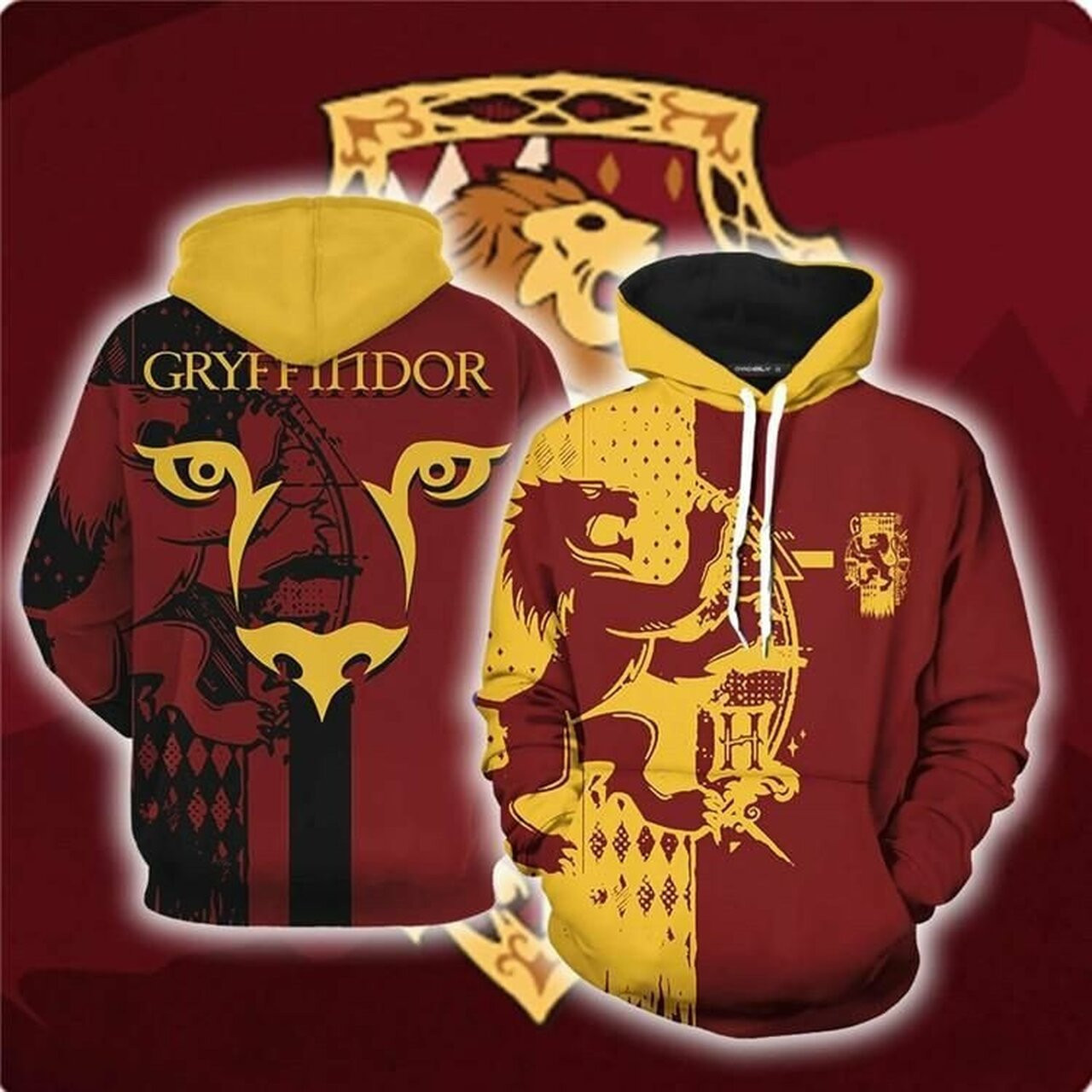 Harry Potter Gryffindor Hufflepuff Ravenclaw Slytherin 3d All Over Print Hoodie