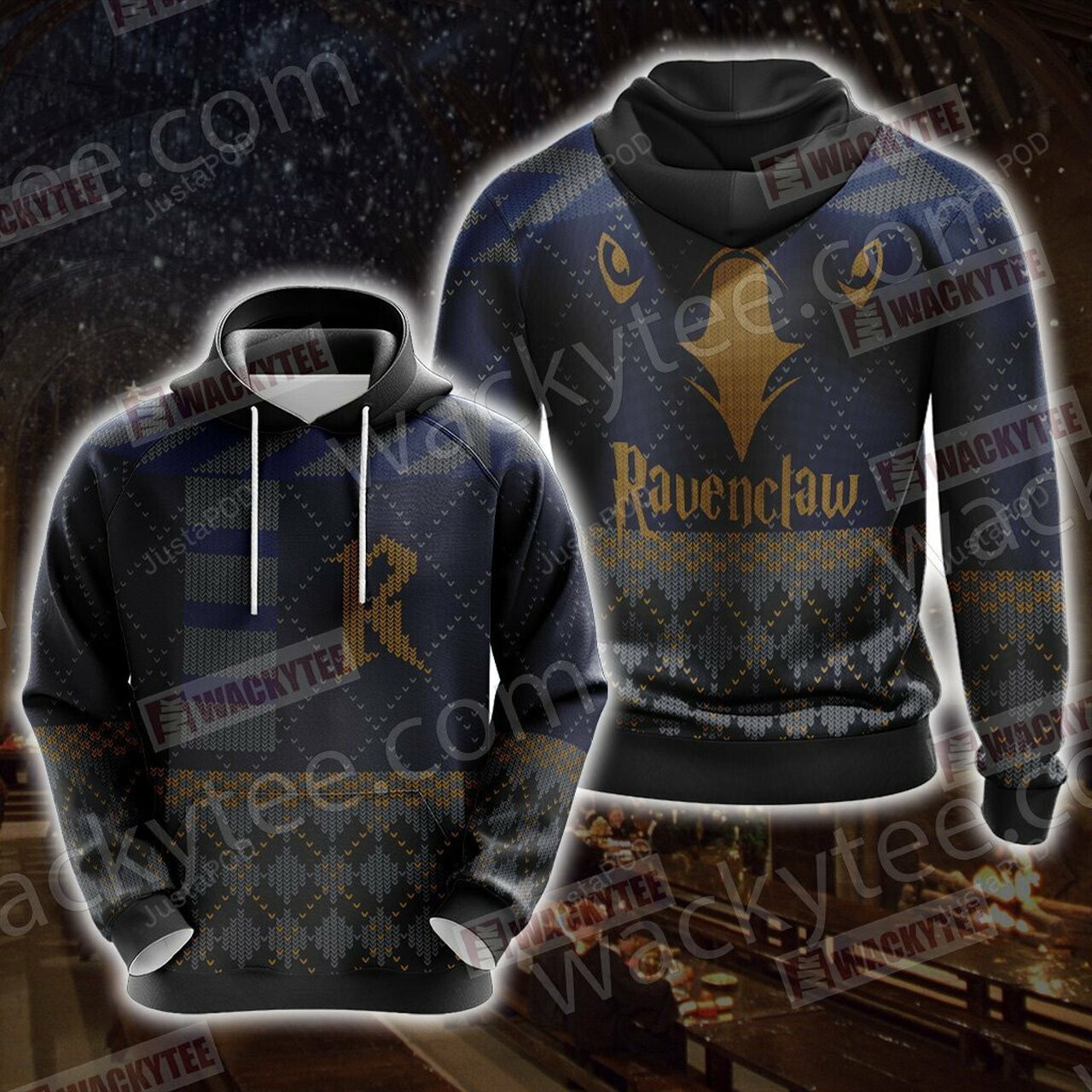 Harry Potter Ravenclaw House Xmas 3d All Over Printed Hoodie