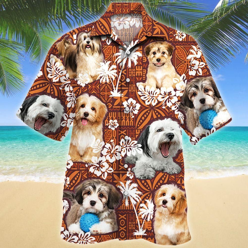 Havanese Dog Lovers Red Tribal Aloha Hawaiian Shirt Colorful Short Sleeve Summer Beach Casual Shirt For Men And Women