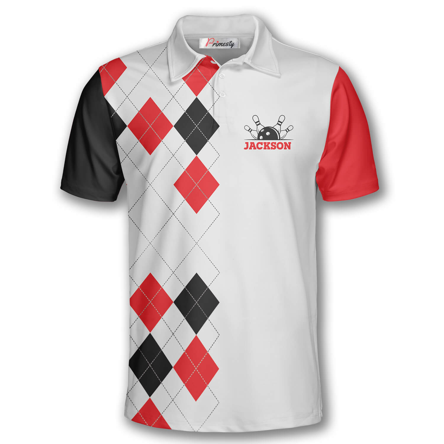 Have Any Bowling Puns Spare Me Argyle Pattern Custom Polo Bowling Shirts for Men