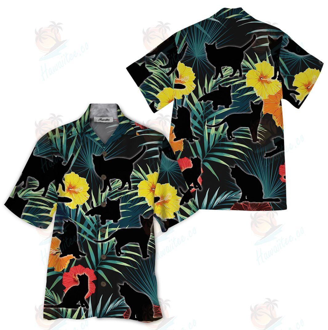 Hawaiian Shirt Black Cat Hawaiian Shirt For Men