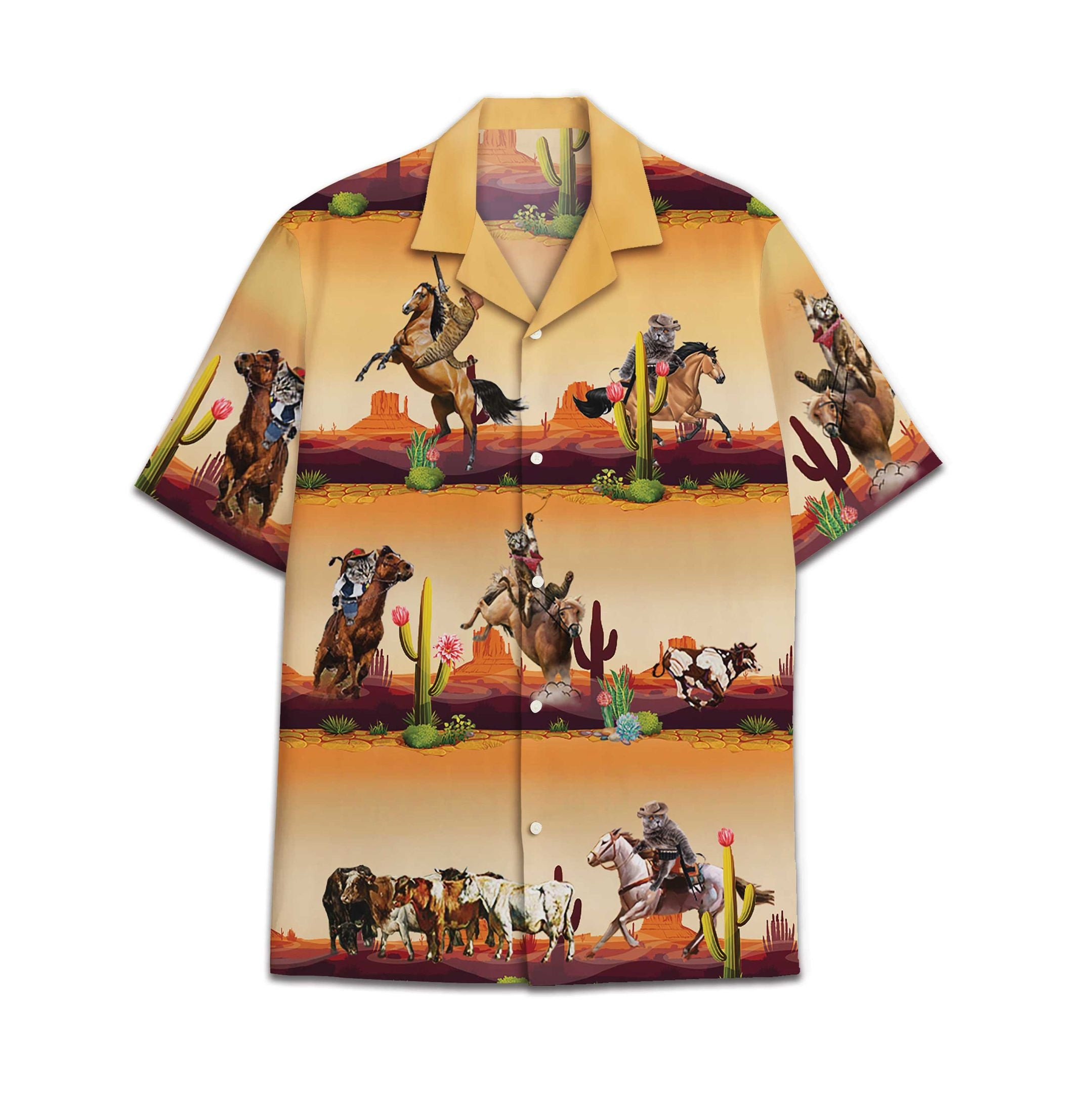 Hawaiian Shirt Cowboy Cat Hawaiian Shirt For Men
