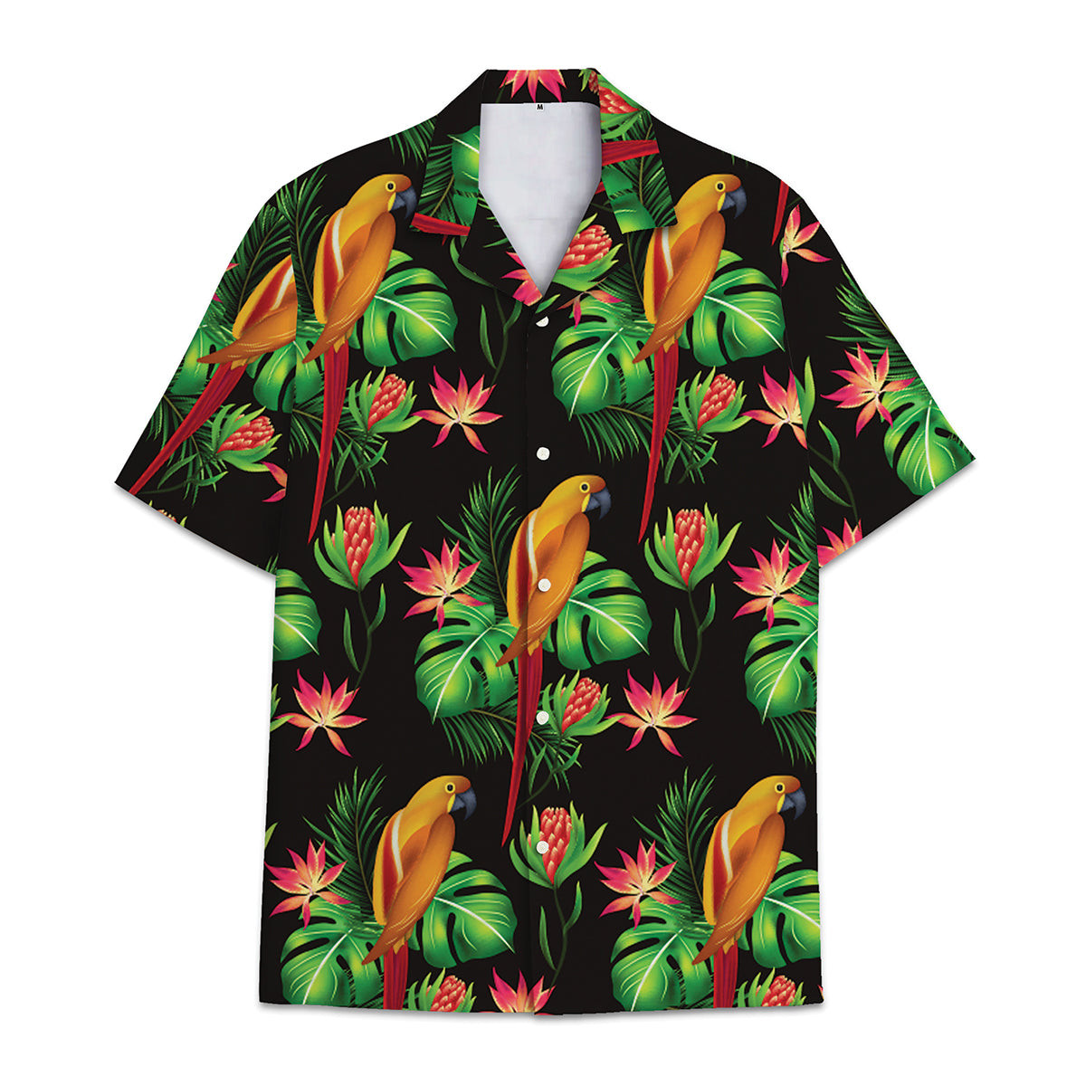 Hawaiian Shirt Parrot And White Parrot Combined Tropical Flower And Leaf Tropical