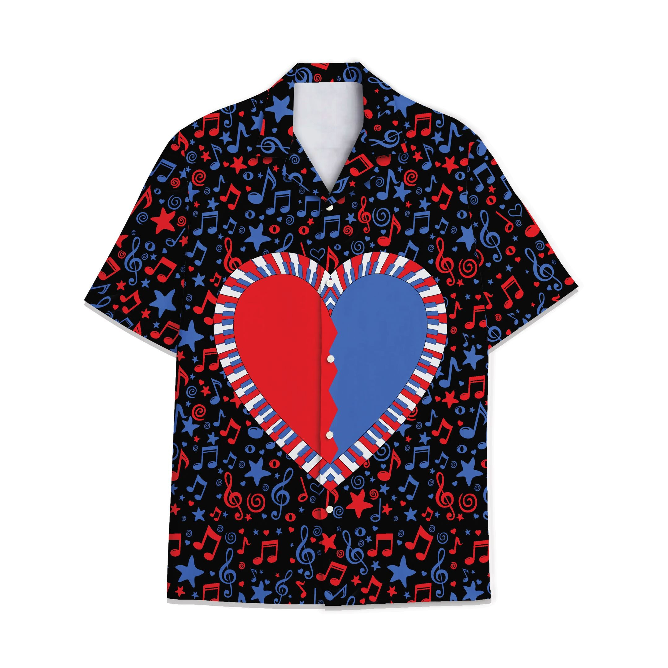 Hawaiian Shirt Piano Heart Hawaiian Shirt For Men