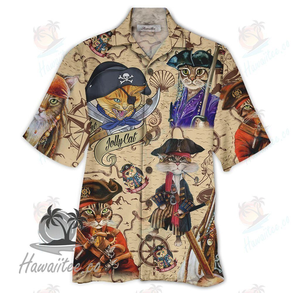 Hawaiian Shirt Pirate Cat Hawaiian Shirt For Men
