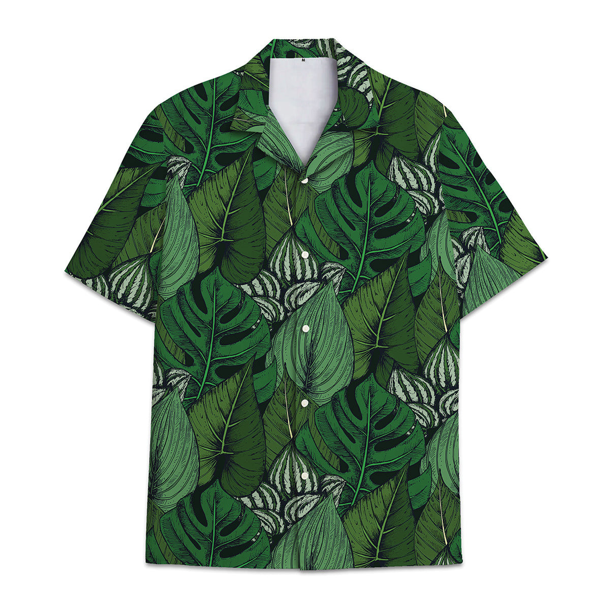 Hawaiian Shirt Tropical Plant Print Pattern Coconut Leaves Coconut Tree Monstera Leaves