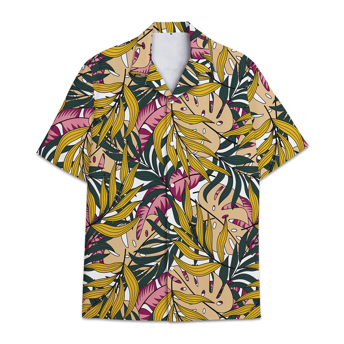 Hawaiian Shirt Tropical Plant Print Pattern Coconut Leaves Coconut Tree Monstera Leaves