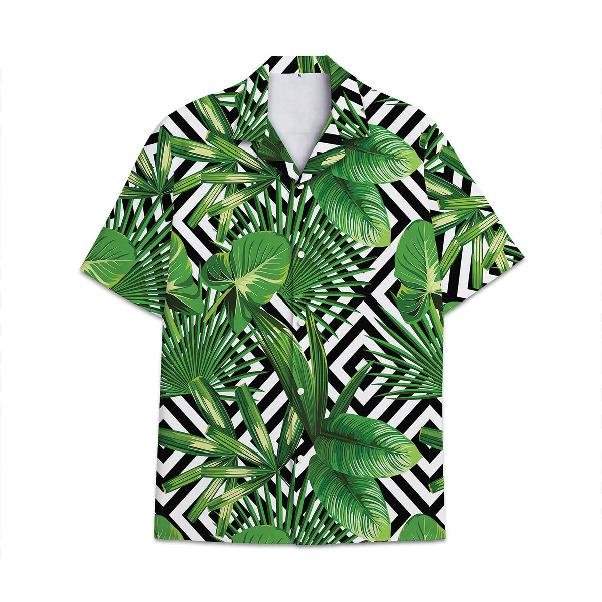 Hawaiian Shirt Tropical Plant Print Pattern Coconut Leaves Coconut Tree Monstera Leaves