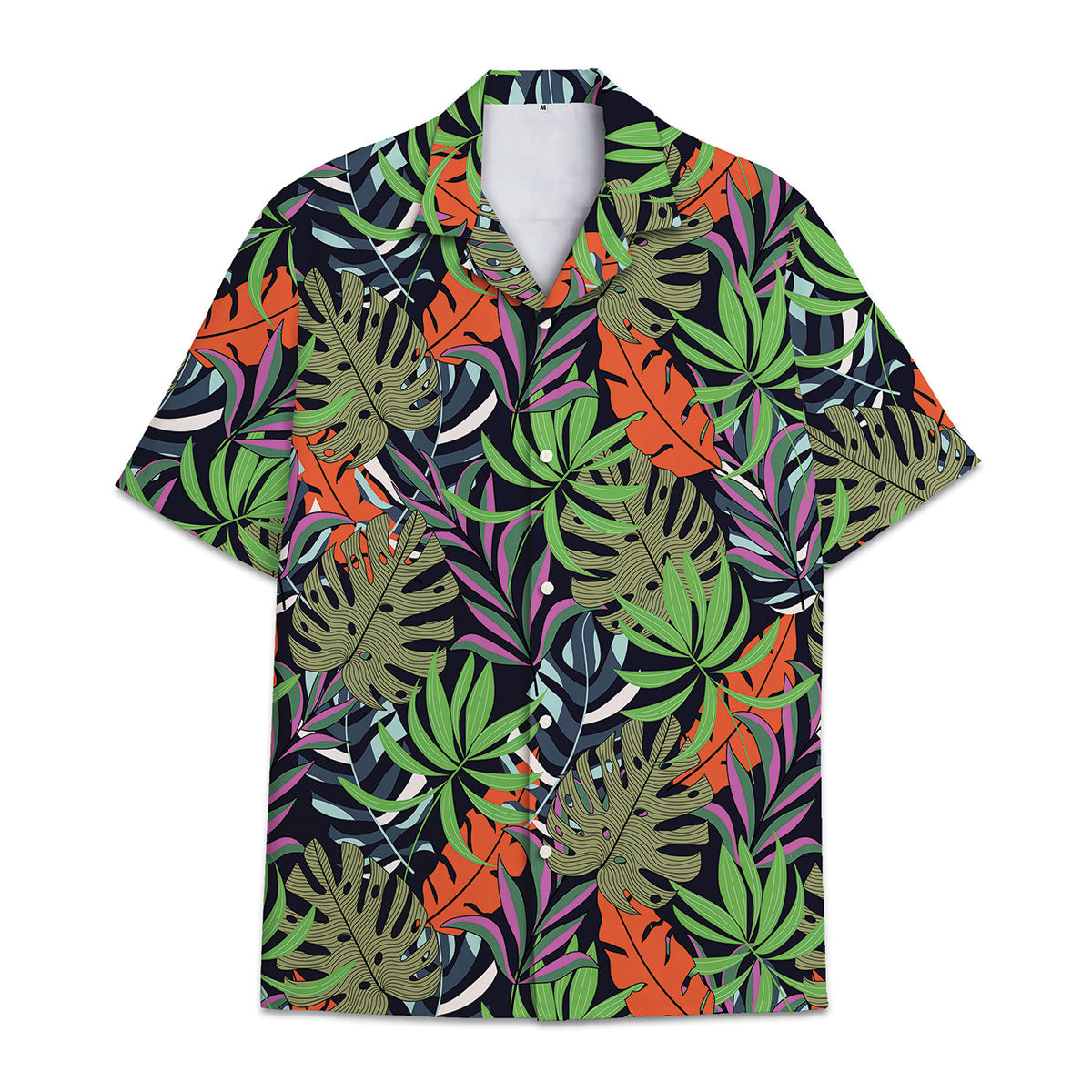 Hawaiian Shirt Tropical Plant Print Pattern Coconut Leaves Coconut Tree Monstera Leaves