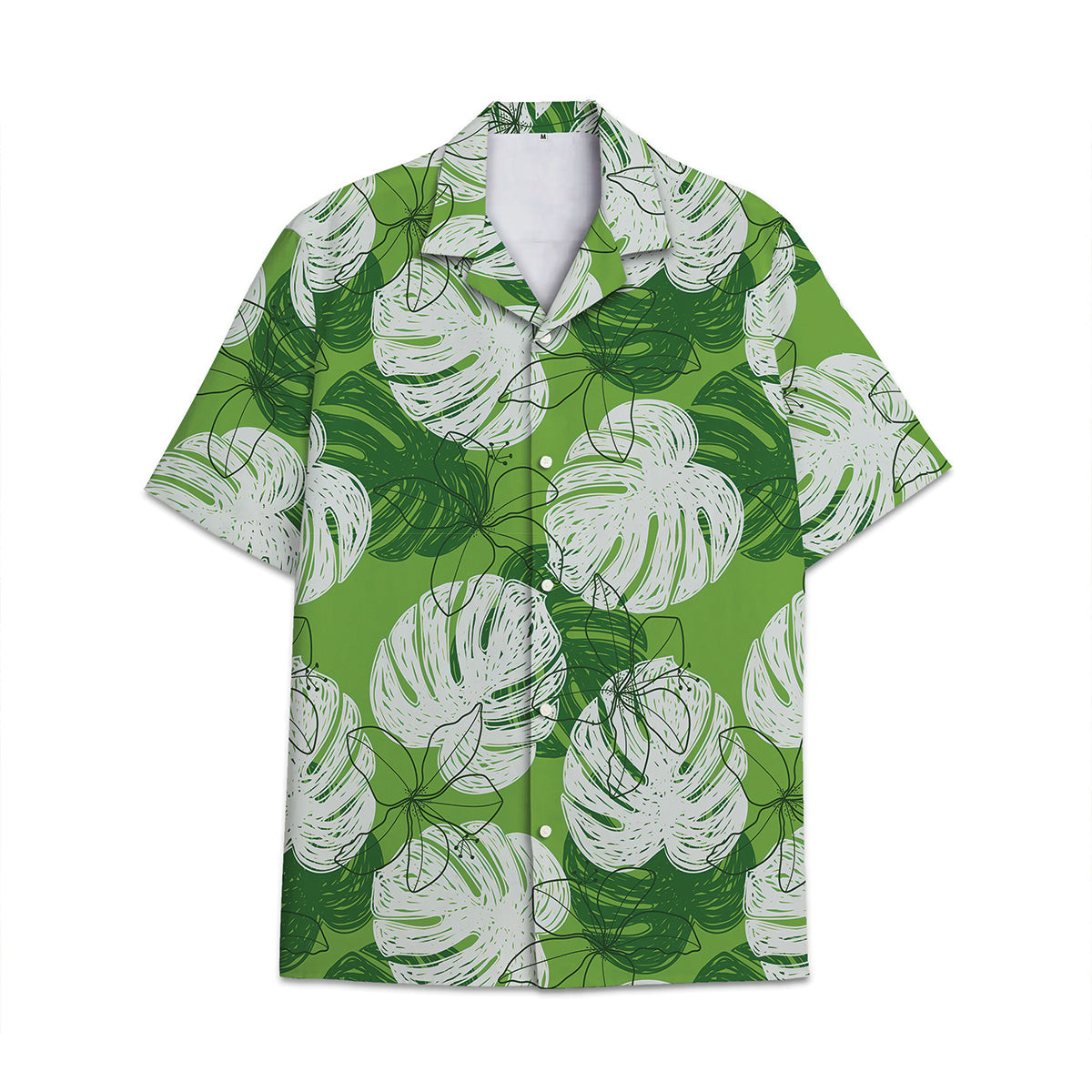 Hawaiian Shirt Tropical Plant Print Pattern Coconut Leaves Coconut Tree Monstera Leaves