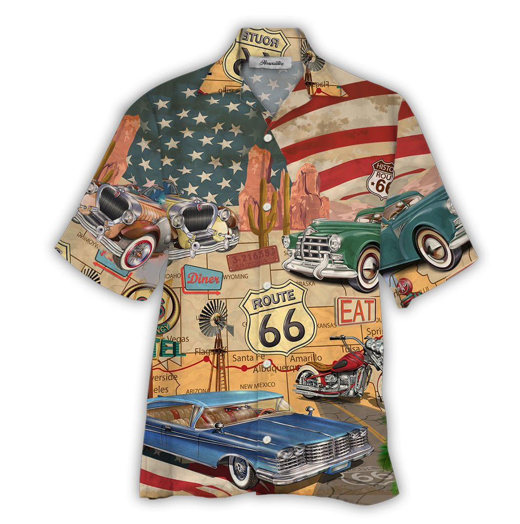 Hawaiian Shirt 'us Route 66 Hawaiian Shirt For Men