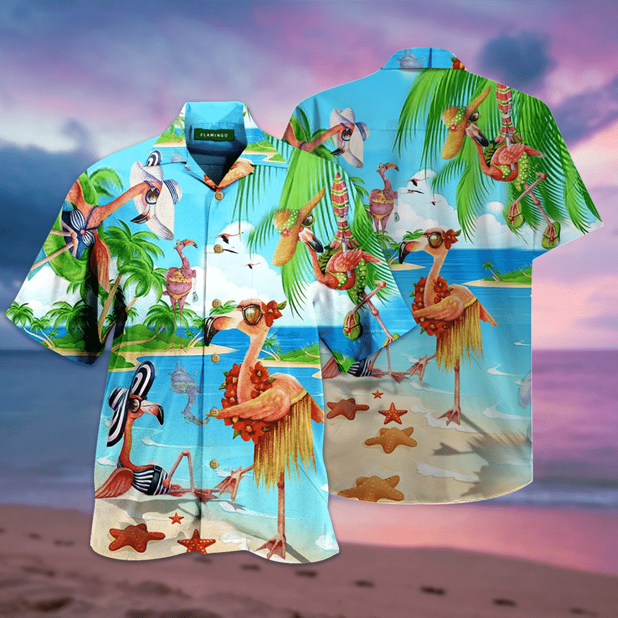 Hawaiian Shirts Flamingo Hawaiian Shirt Tropical Beach Day Hawaiian Shirt For Men Women