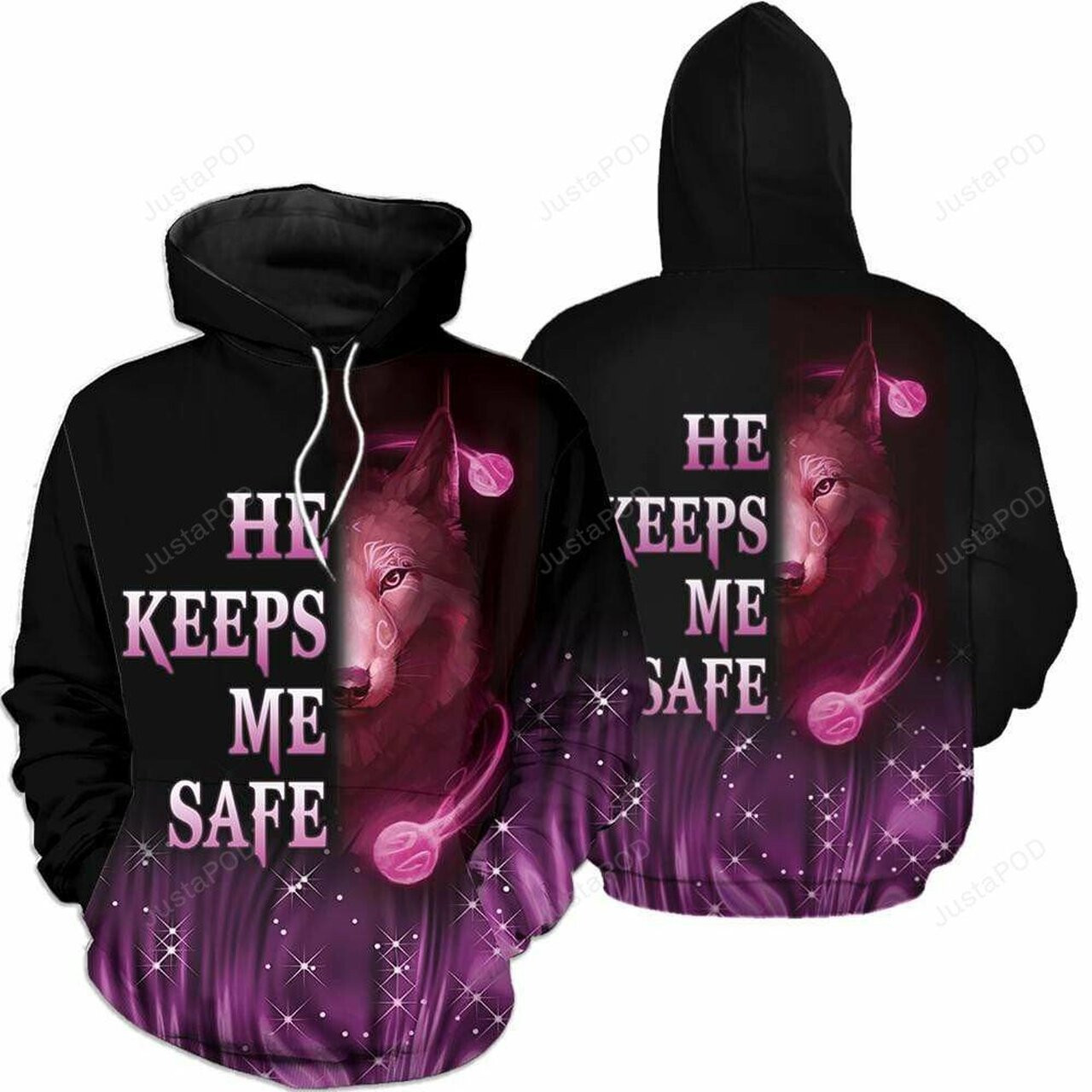 He Keeps Me Safe Pink 3d All Print Hoodie